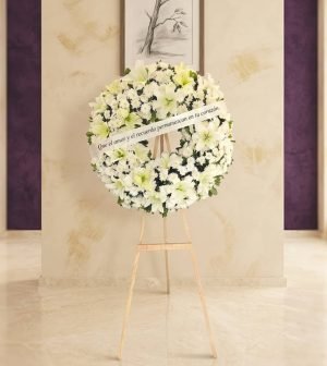 Coronas funebres con envío express para acompañar de forma inmediata en momentos difíciles. Ofrecemos diseños elegantes y respetuosos, elaborados con flores frescas y de alta calidad, ideales para funerales y velatorios.