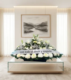 Arreglo floral para difunto frescos y distinguidos, enviamos el mismo día en la Ciudad de México
