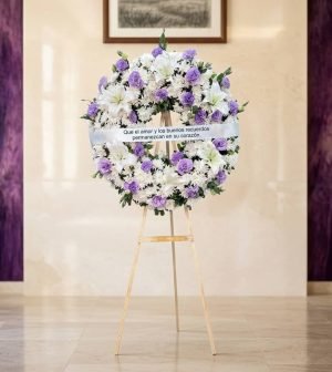 flores moradas en coronas funebres con entregas express ahora el mismo dia de 1 a 2 horas en todas las funerarias